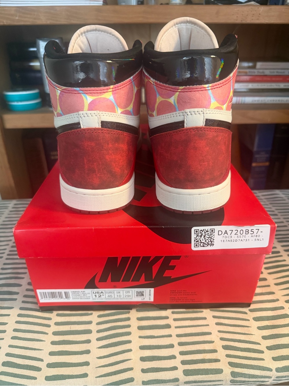 Nike High-Top Sneakers in Red, White and Black - Picture 5 of 5